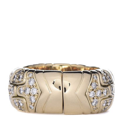 Bulgari 18K Yellow Gold Diamond Alveare Ring 50 5.25 3 of 4