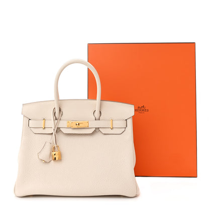 Hermes Taurillon Clemence Birkin 30 Craie 14 of 14