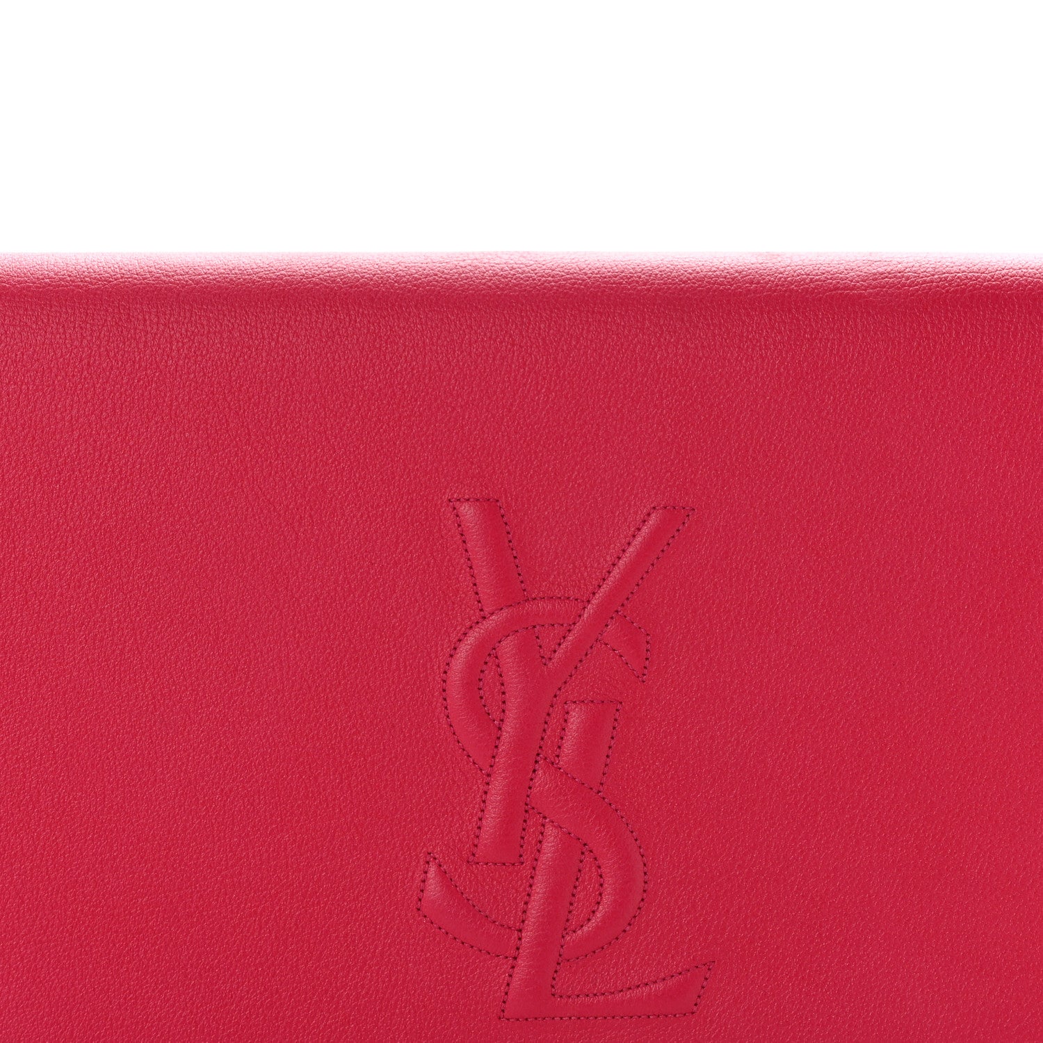 Saint Laurent Calfskin Monogram Large Belle De Jour Clutch Lipstick Fuchsia 8 of 12