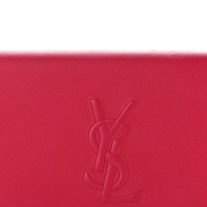 Saint Laurent Calfskin Monogram Large Belle De Jour Clutch Lipstick Fuchsia 8 of 12