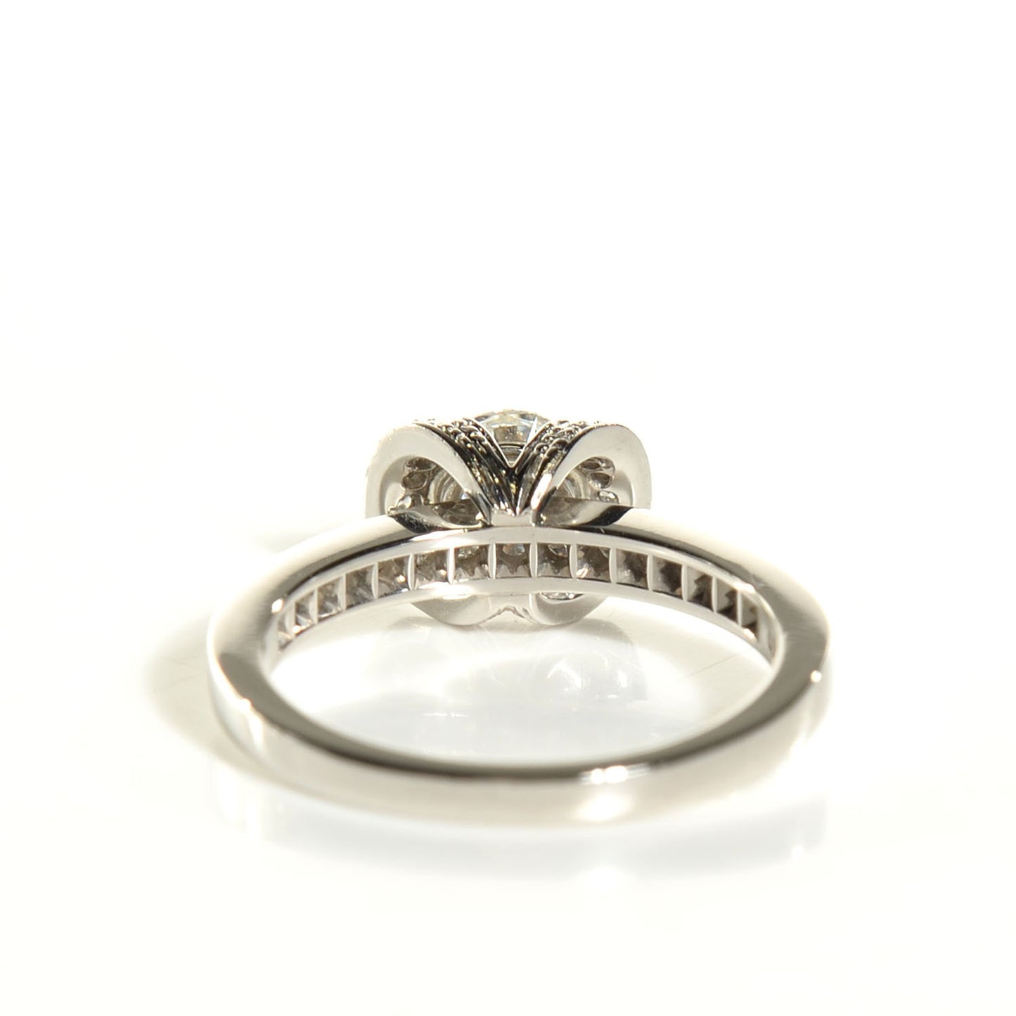Platinum .96 Carat Diamond Round Ribbon Engagement Ring 6.25