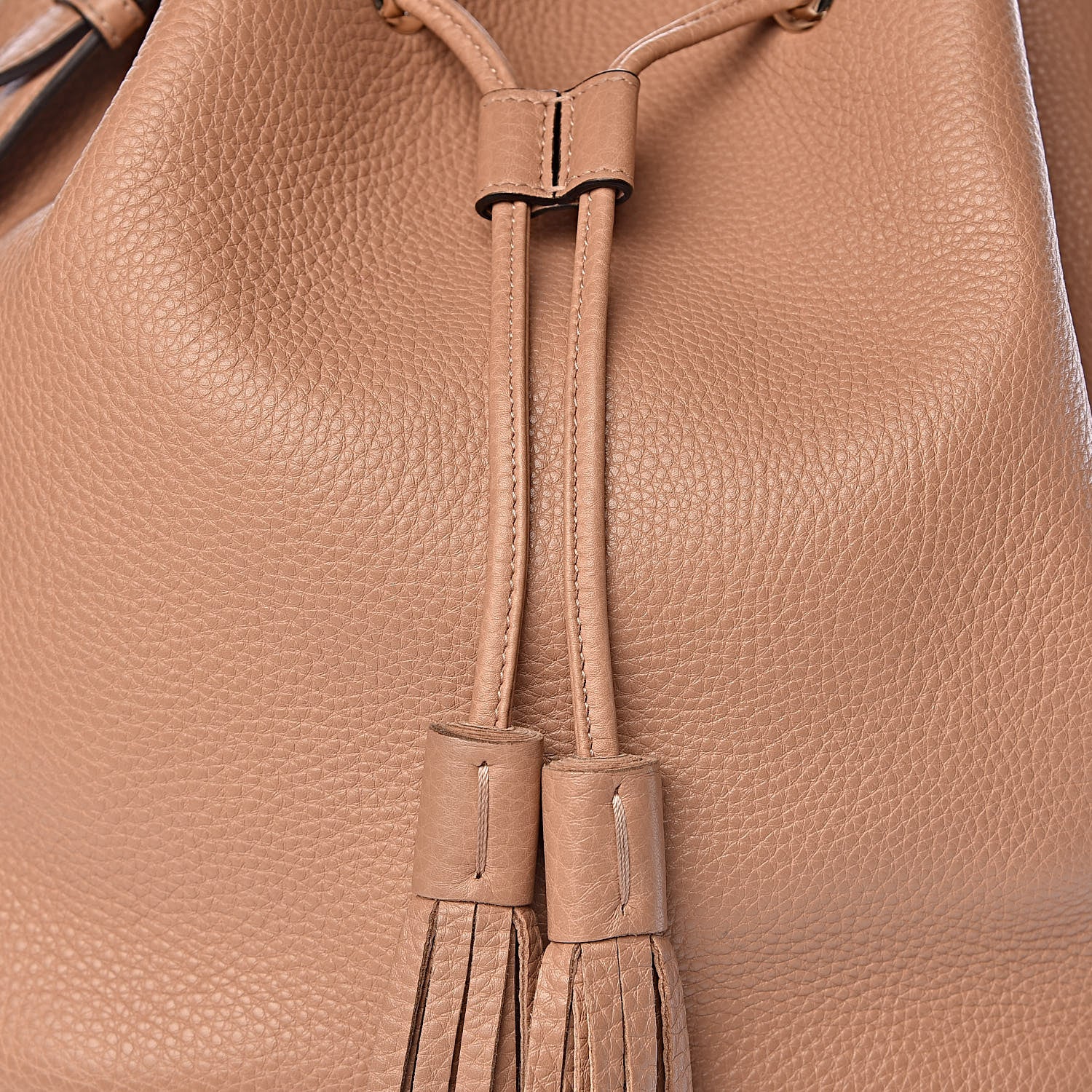 Gucci Pebbled Calfskin Miss Bamboo Bucket Bag Camelia 8 of 12