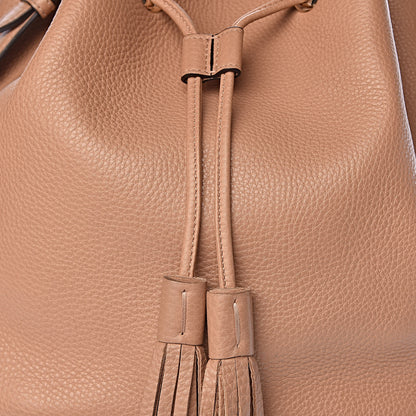 Gucci Pebbled Calfskin Miss Bamboo Bucket Bag Camelia 8 of 12