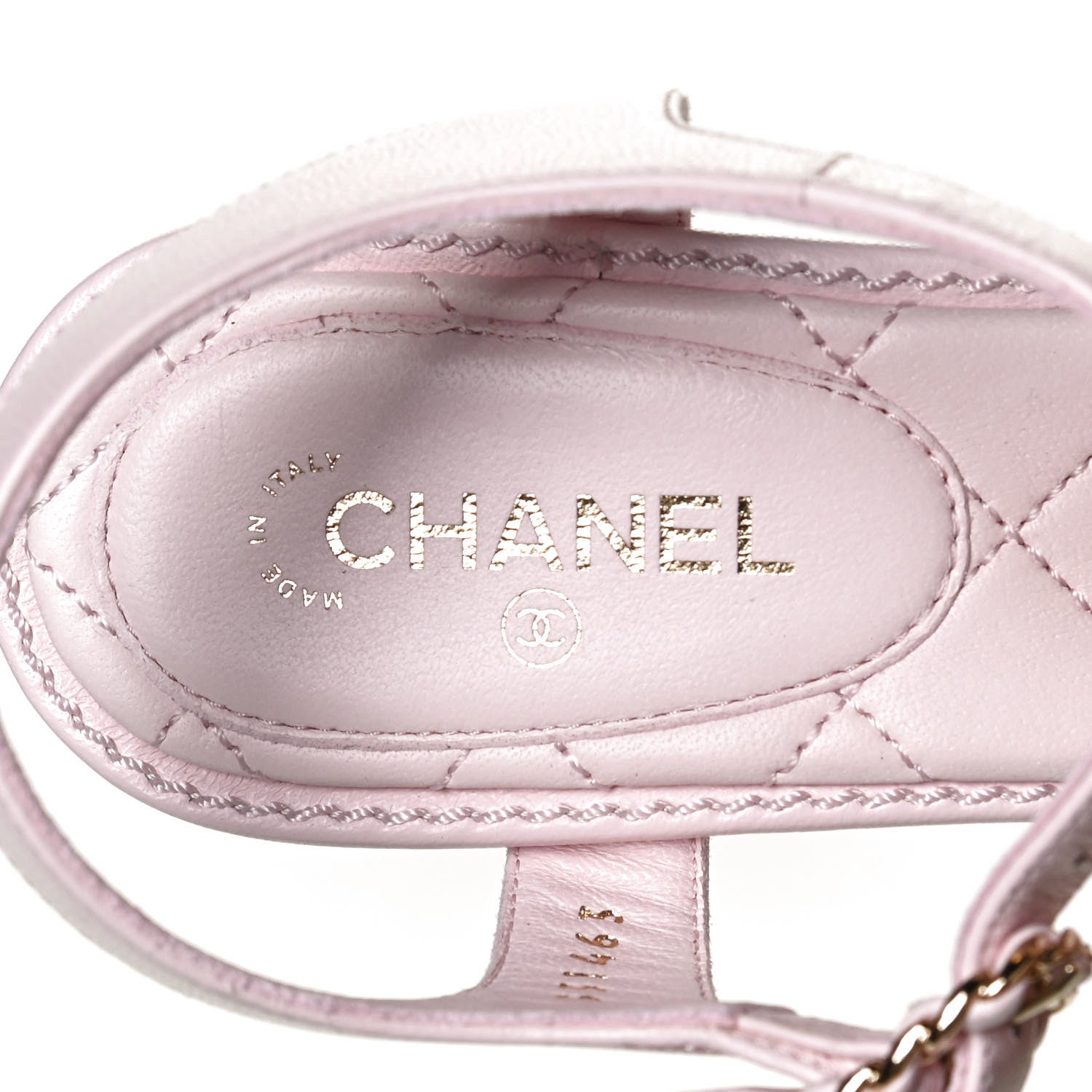 Chanel Lambskin Chain CC Logo Thong Sandals 36 Light Pink 5 of 11