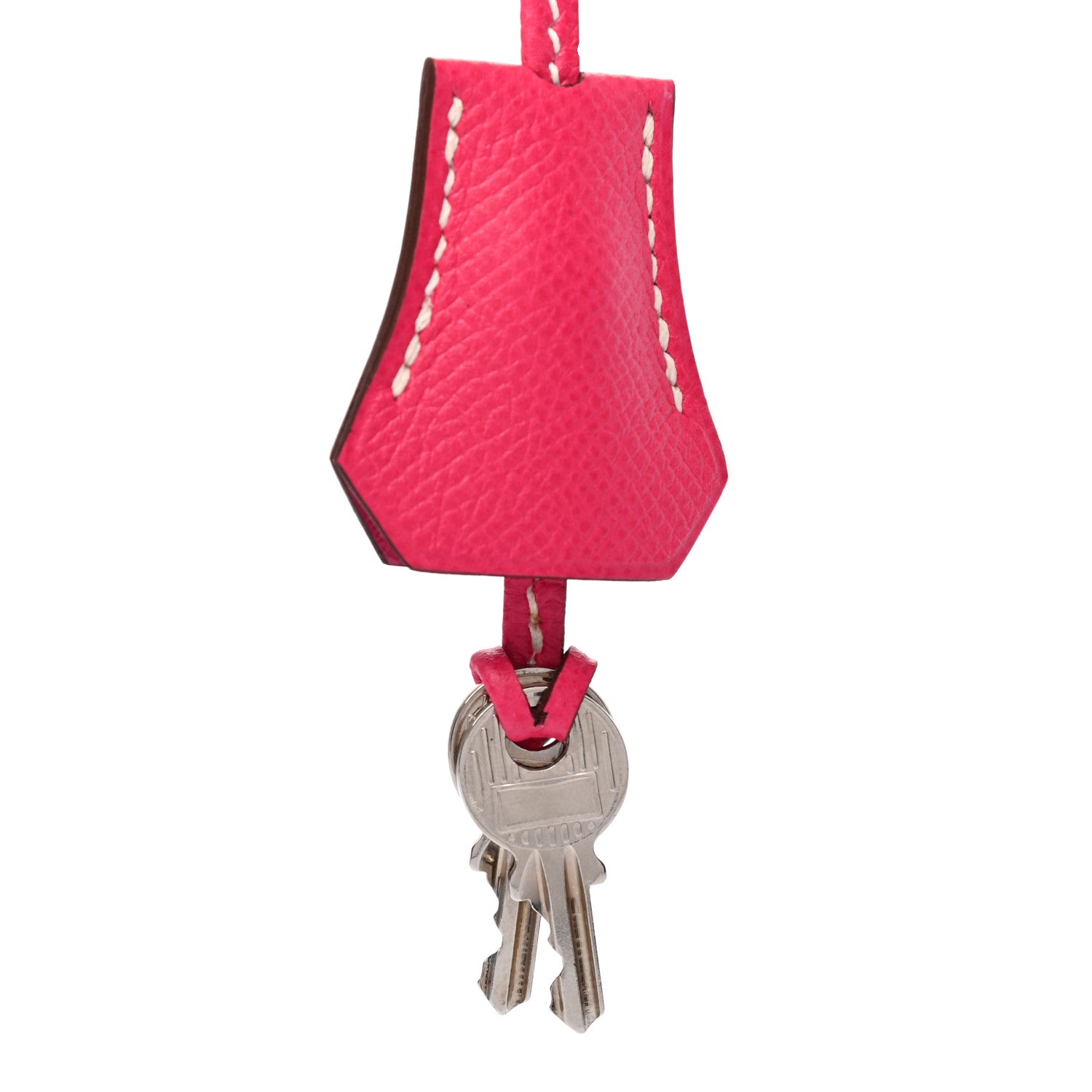 Hermes Epsom Lock and Key Clochette Set Rose Tyrien 4 of 4