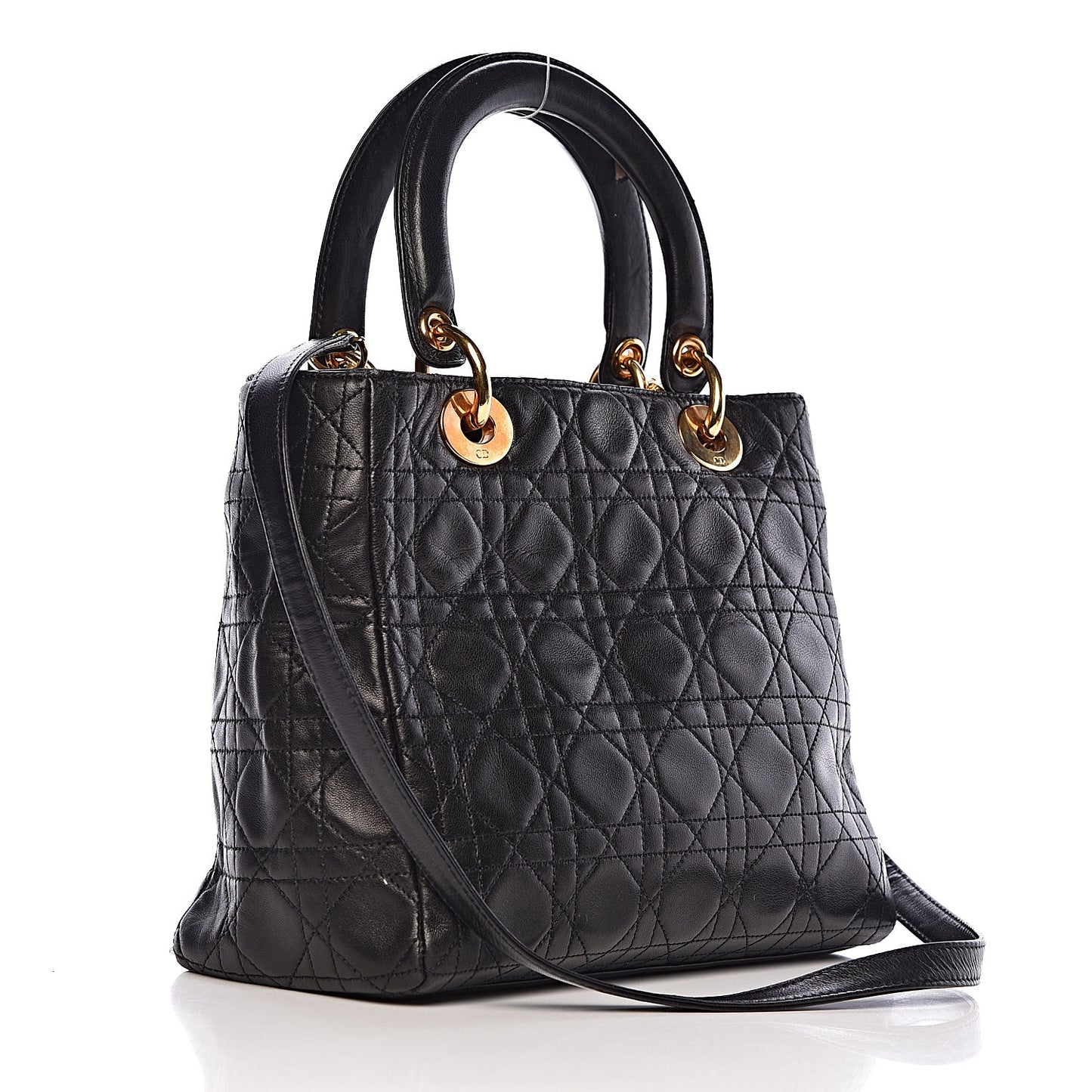 Lambskin Cannage Medium Lady Dior Black