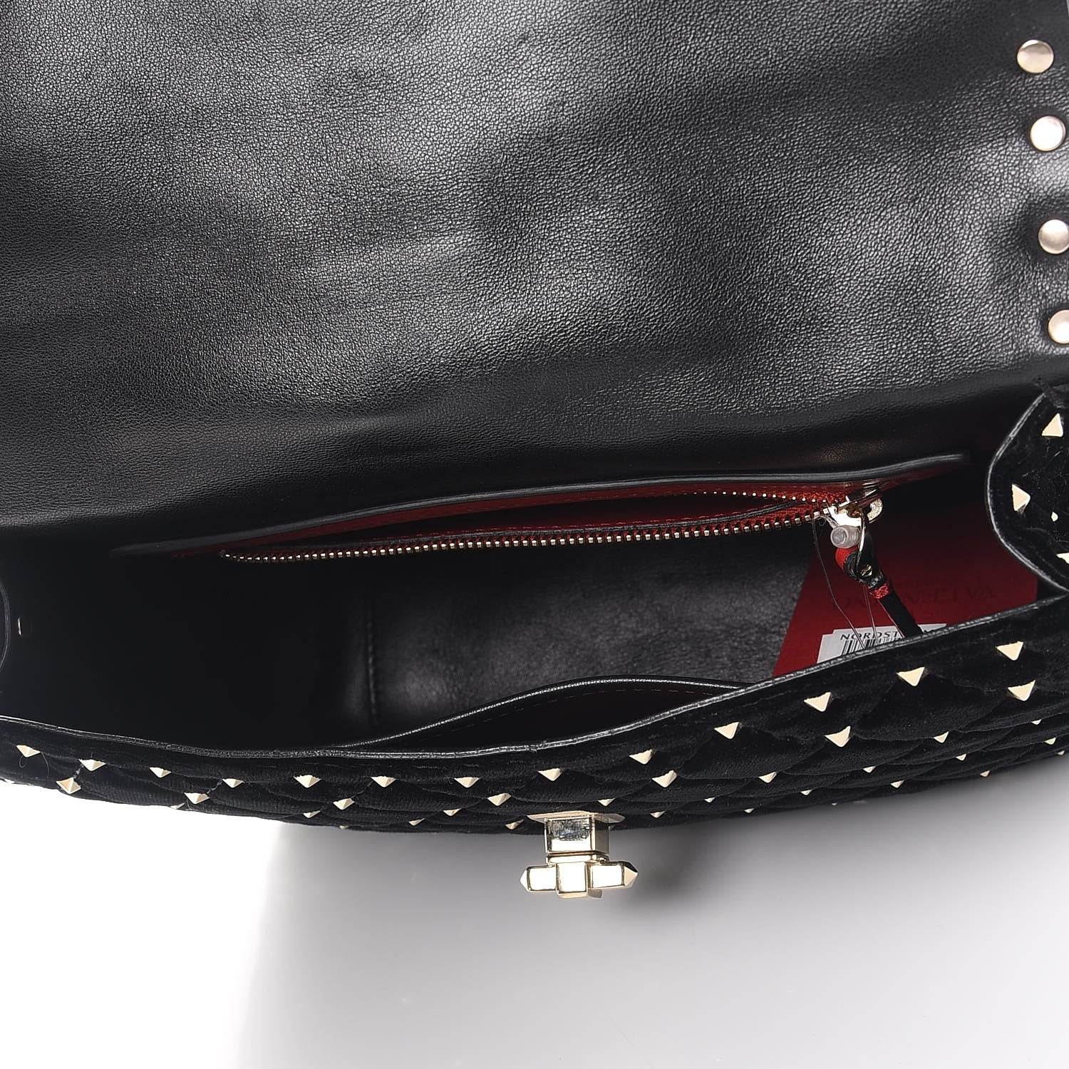 Valentino Garavani Velvet Medium Rockstud Spike Shoulder Bag Black 5 of 10