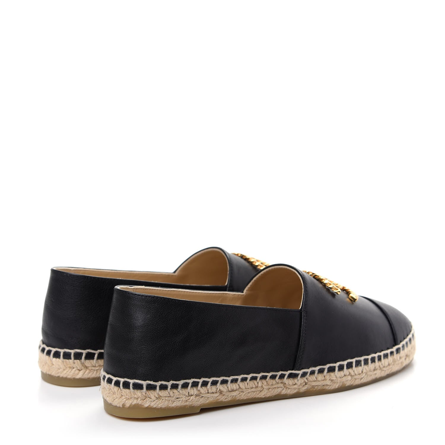 Chanel Calfskin Chain CC Espadrilles 38 Black 4 of 11