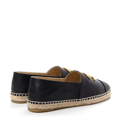 Chanel Calfskin Chain CC Espadrilles 38 Black 4 of 11
