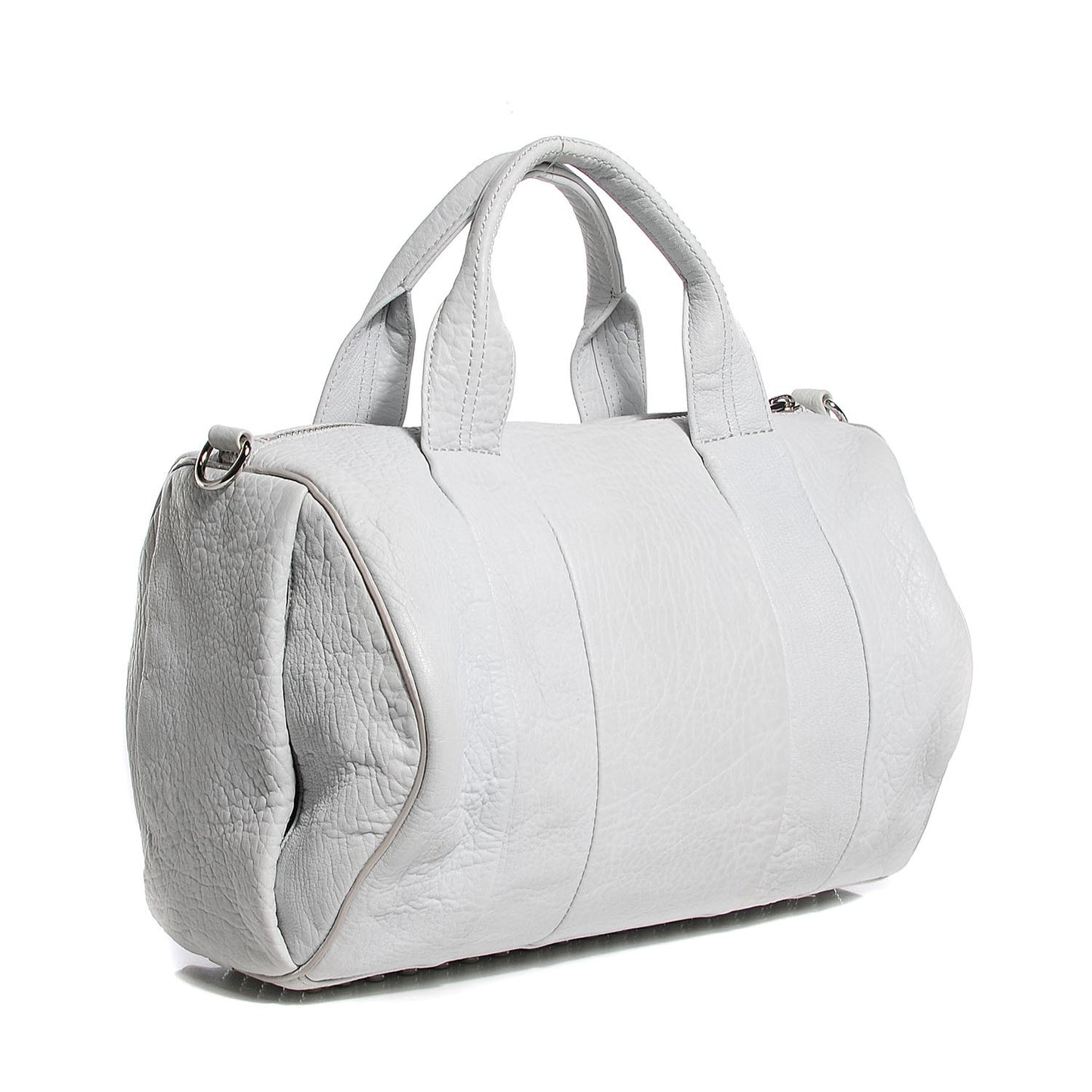 Pebbled Lambskin Rocco Duffel White