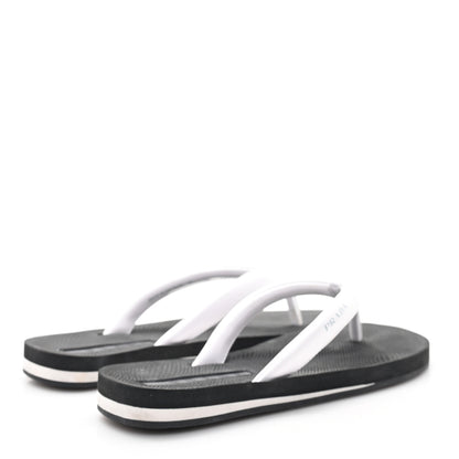 Prada Vernice Thong Sandals 37 Bianco 5 of 9