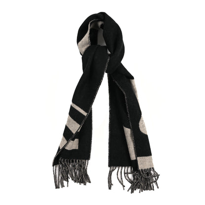 Hermes Cashmere Casaque Love Story Muffler Black Beige Chine 1 of 4