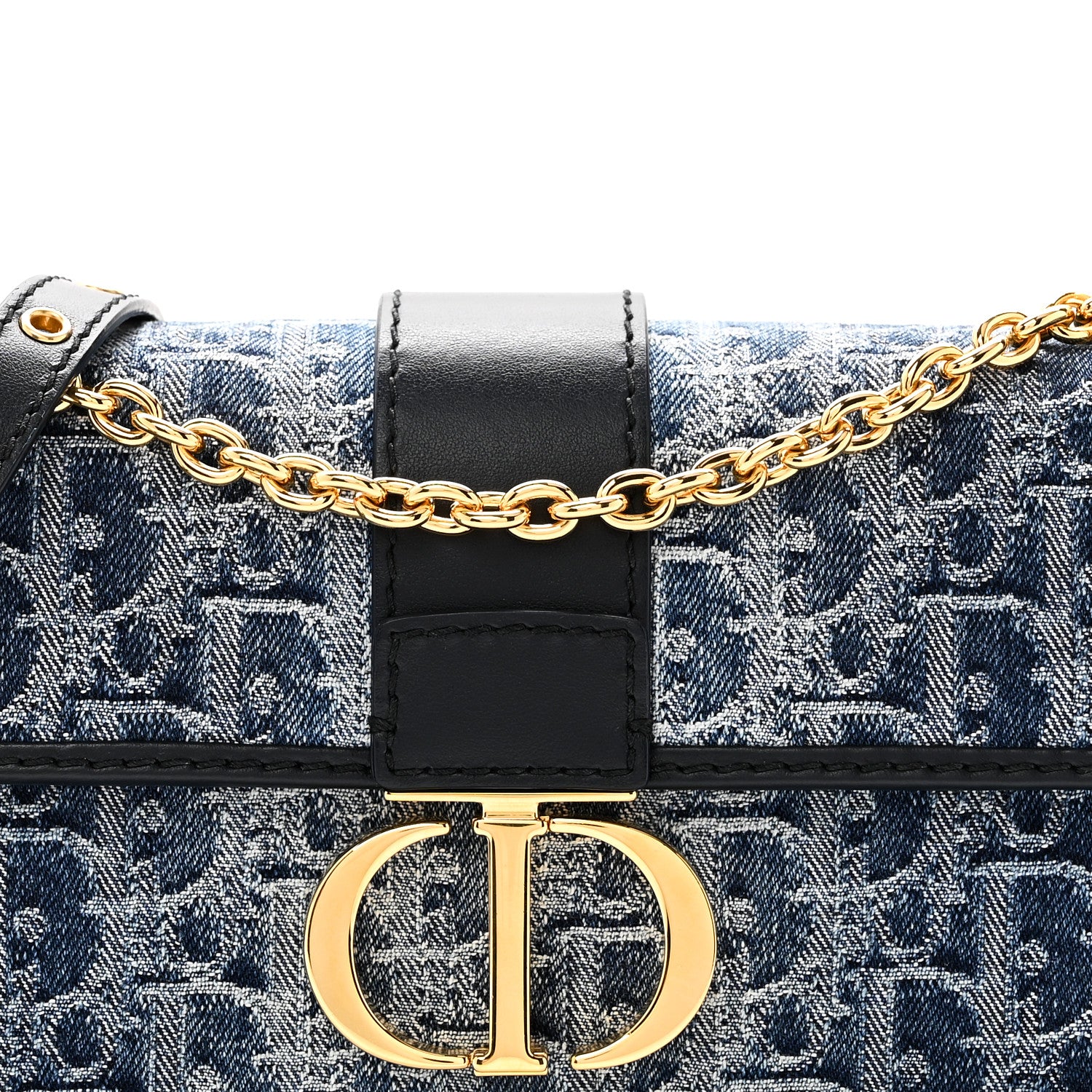 Christian Dior Denim Oblique 30 Montaigne East West Chain Flap Bag 7 of 9