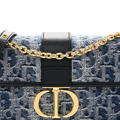 Christian Dior Denim Oblique 30 Montaigne East West Chain Flap Bag 7 of 9