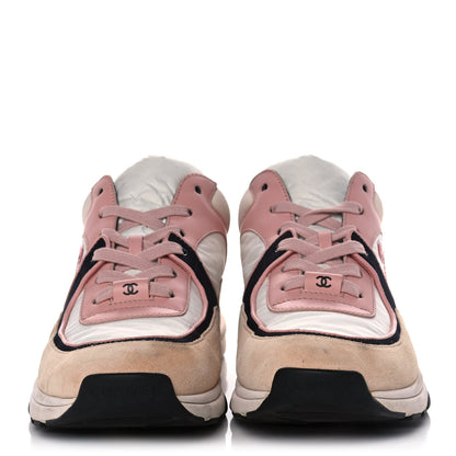 Chanel Nylon Lambskin Suede Calfskin CC Sneakers 39 Pink 2 of 11