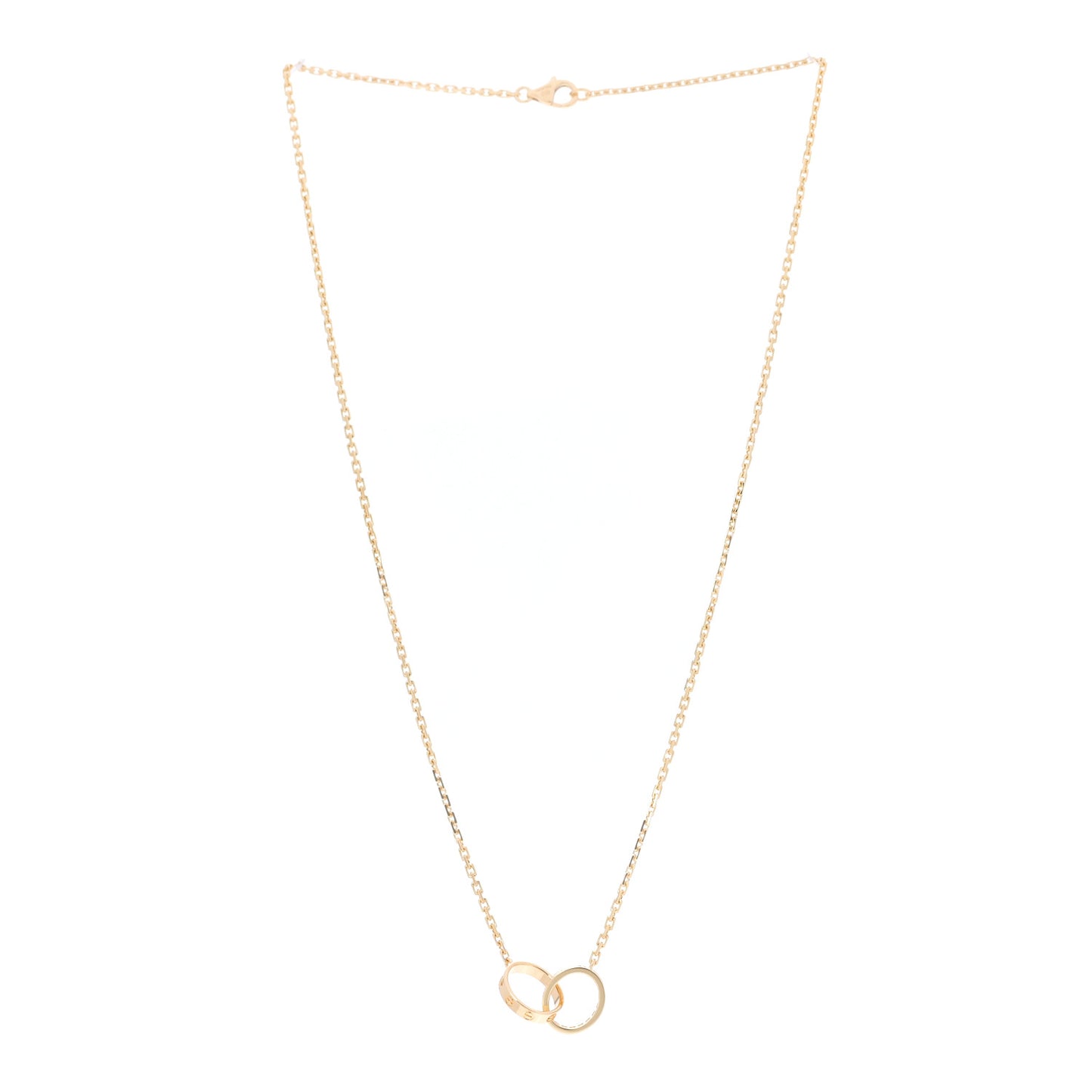 18K Yellow Gold Diamond Interlocking LOVE Necklace