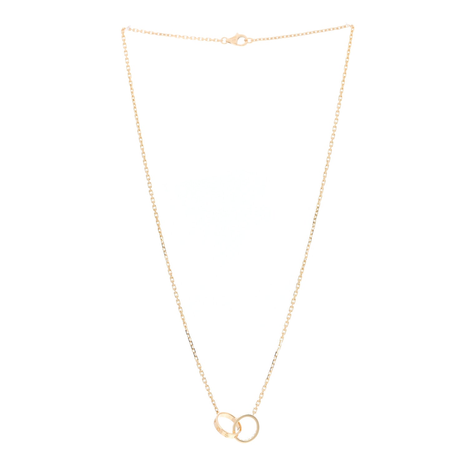 Cartier 18K Yellow Gold Diamond Interlocking LOVE Necklace 3 of 6