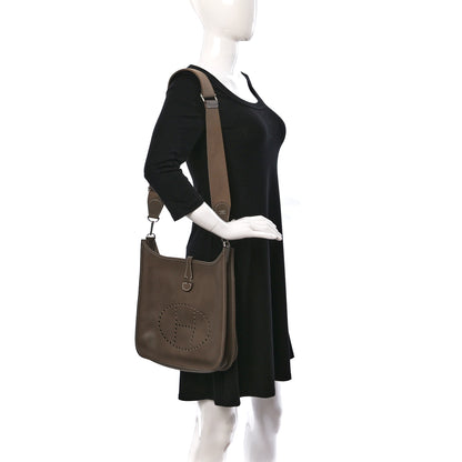 Hermes Taurillon Clemence Evelyne III PM Etoupe 2 of 10