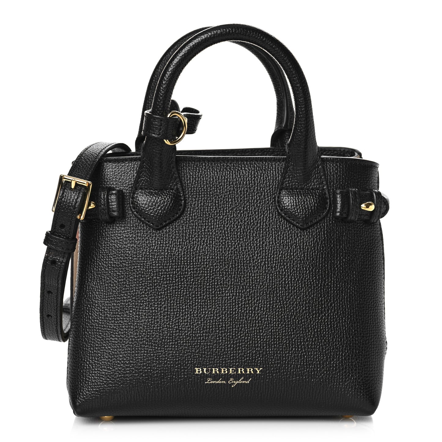 Derby Calfskin House Check Baby Banner Tote Black
