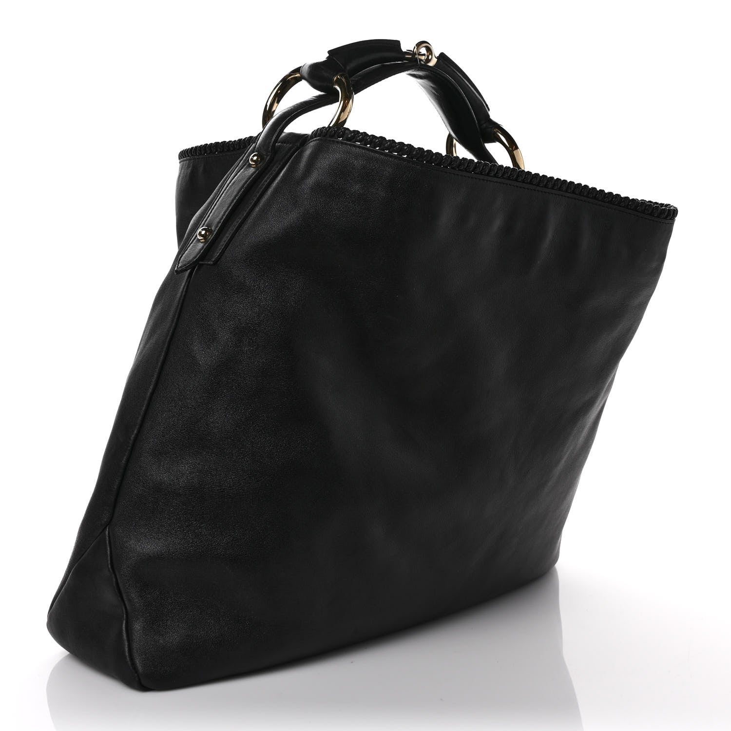 Gucci Calfskin Large Horsebit Chain Hobo Black 3 of 11