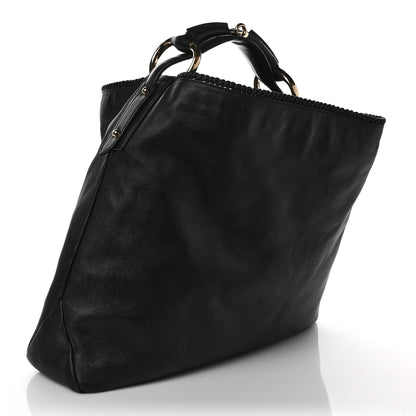 Gucci Calfskin Large Horsebit Chain Hobo Black 3 of 11