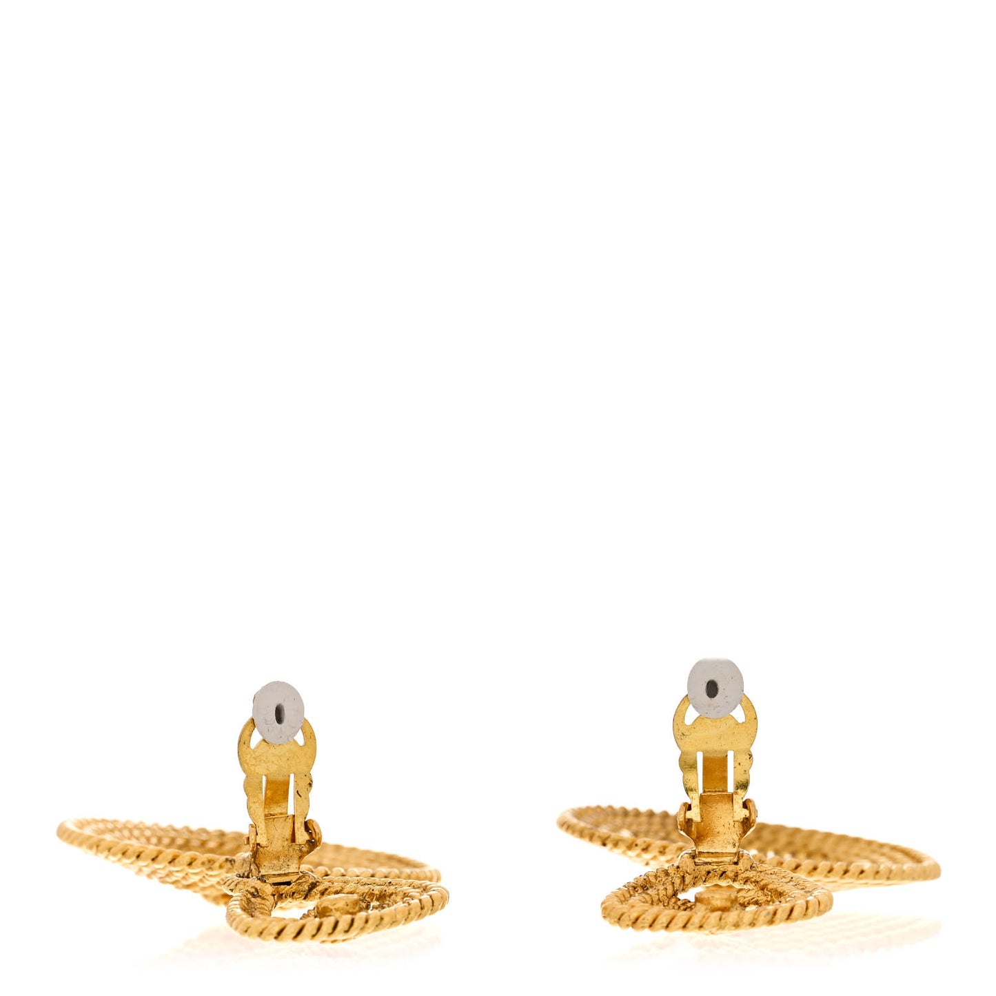 Medals CC Drop Clip On Earrings Gold