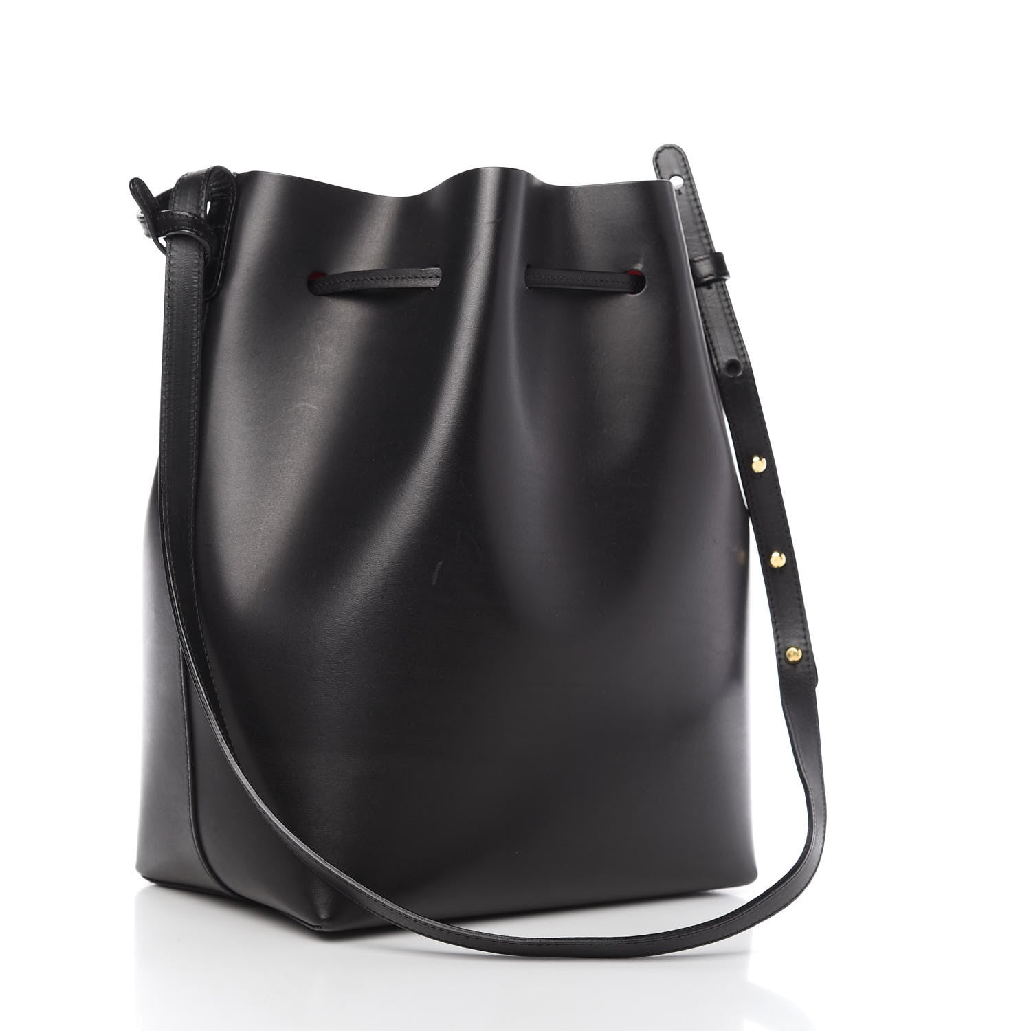 Mansur Gavriel Vegetable Tanned Calfskin Bucket Bag Black Flamma 3 of 8