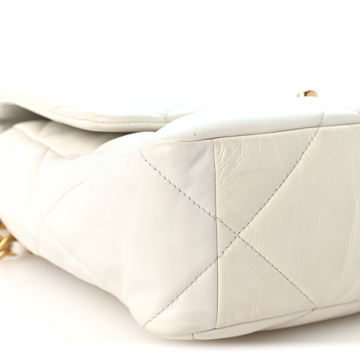 Chanel Goatskin Quilted Large Chanel 19 Flap White 9 of 10