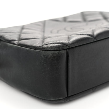 Chanel Lambskin Quilted Small Diamond CC Camera Case Black 9 of 11