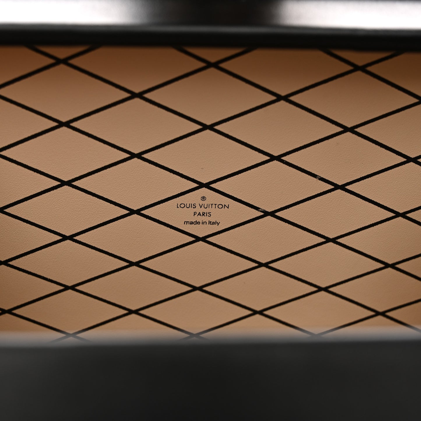 Lambskin Malletage Petite Malle Black Beige