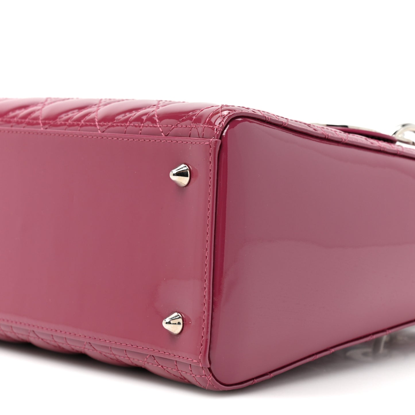 Patent Cannage Medium Lady Dior Dark Pink