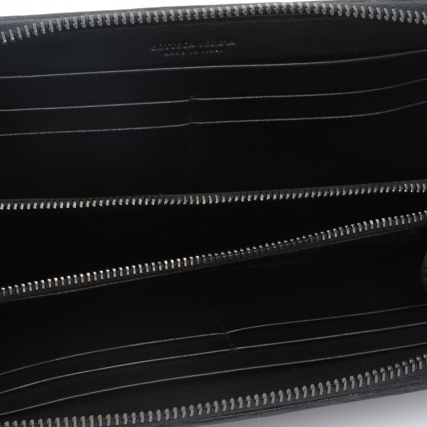 Nappa Intrecciato Zip Around Wallet Black