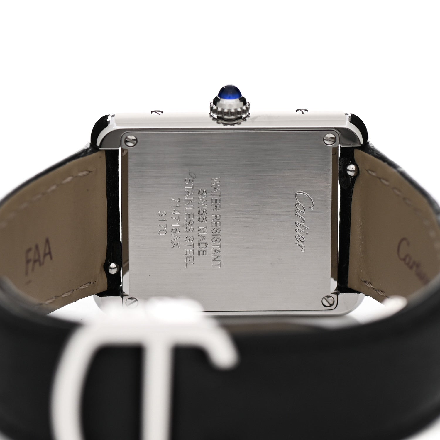 Cartier Stainless Steel Calfskin 24mm Tank Solo Quartz Watch 4 of 4