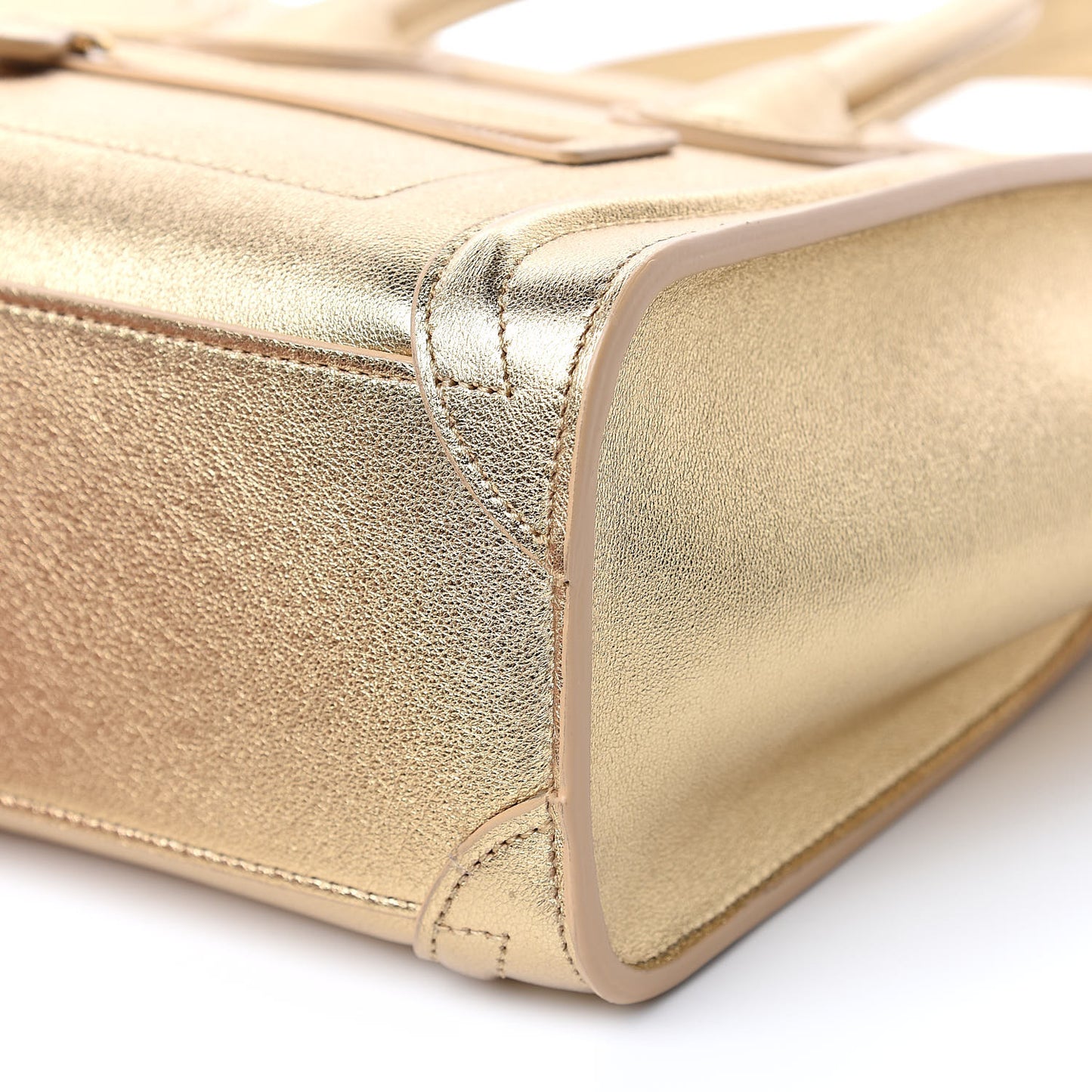 Laminated Lambskin Nano Luggage Gold