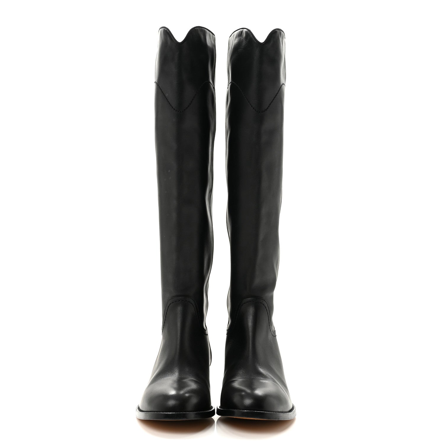 Chanel Calfskin Ascot Riding Boots 39.5 Black 3 of 9