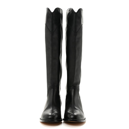 Chanel Calfskin Ascot Riding Boots 39.5 Black 3 of 9