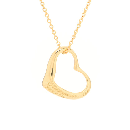 Tiffany 18K Yellow Gold 14mm Elsa Peretti Open Heart Pendant Necklace 4 of 4