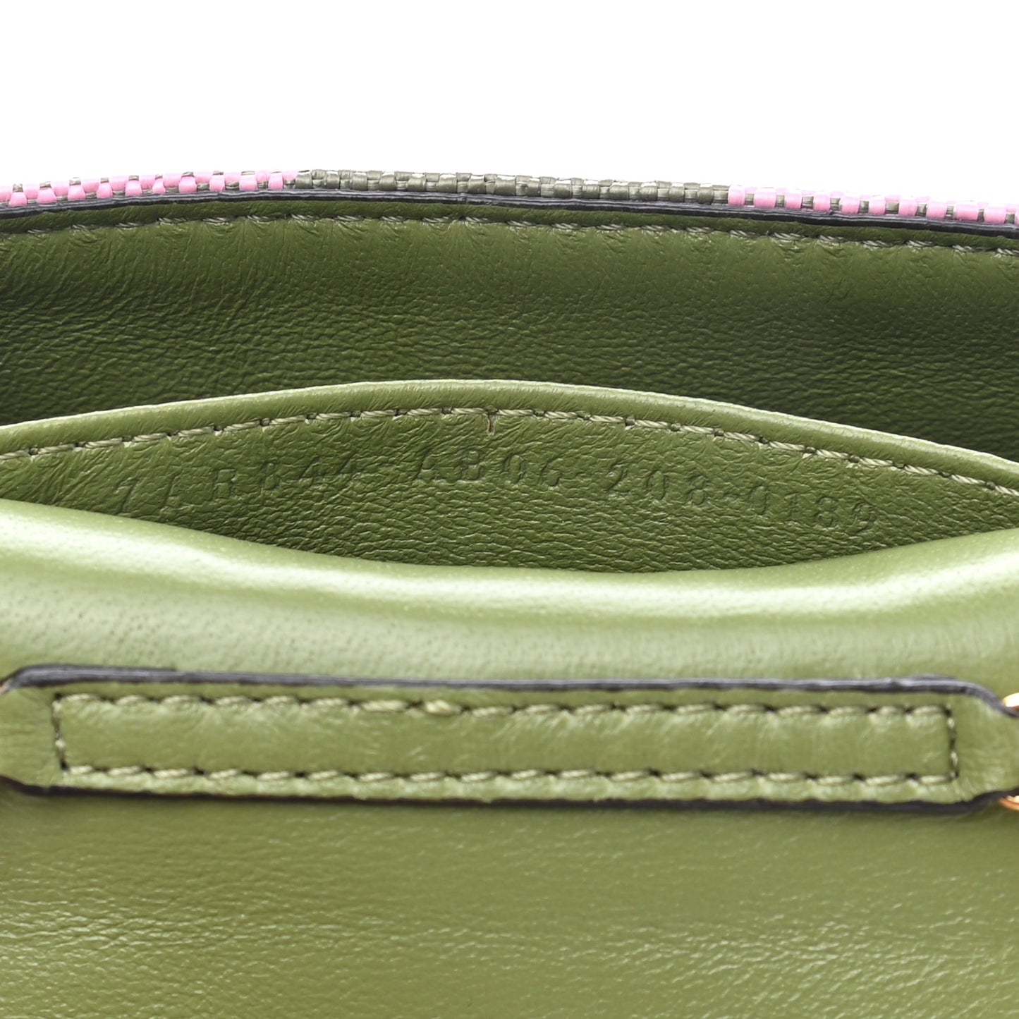 Raffia Pequin Gingham Woven Nano Baguette Charm Verde Militare Rosa