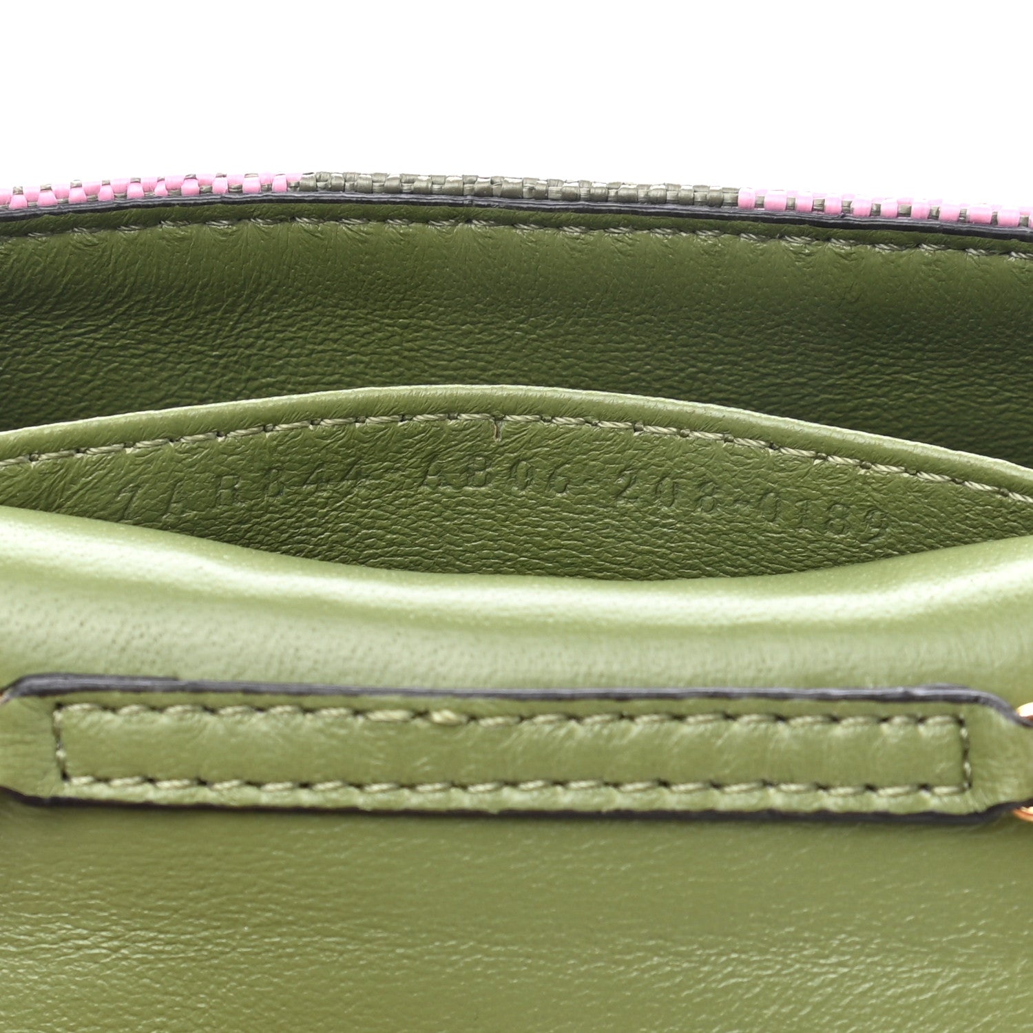 Fendi Raffia Pequin Gingham Woven Nano Baguette Charm Verde Militare Rosa 6 of 9