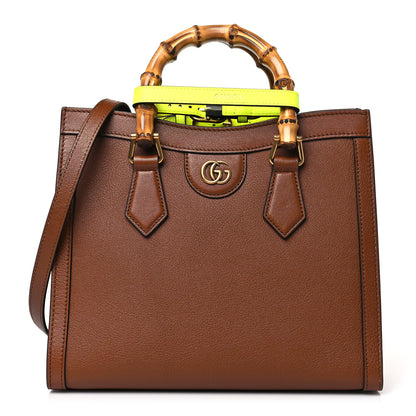 Gucci Wonka Grain Calfskin Small Diana Tote Bag Cuir Yellow Fluo 1 of 9