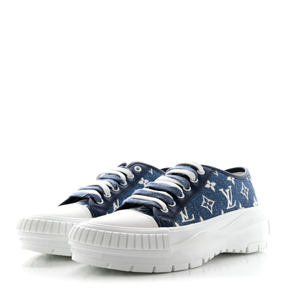 Louis Vuitton Denim Monogram Squad Sneakers 39 Marine 3 of 10