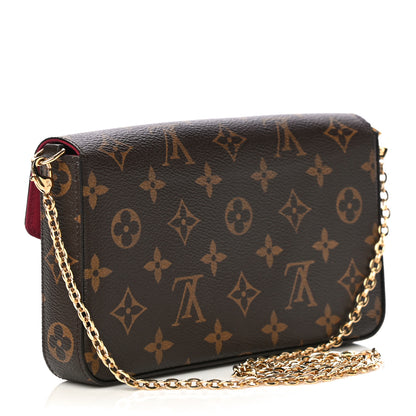 Louis Vuitton Monogram Pochette Felicie Chain Wallet Fuchsia 4 of 13