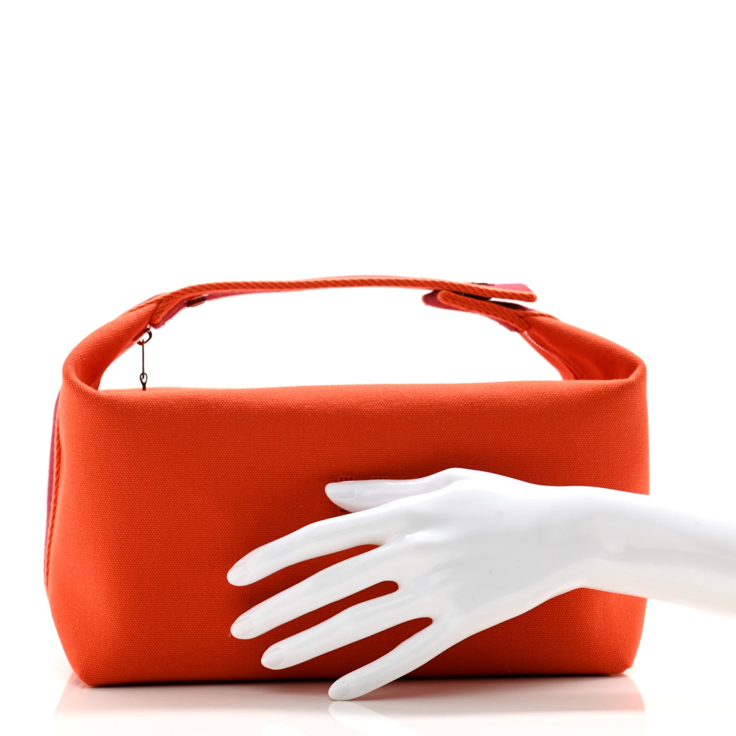 Hermes Canvas Large Bride-A-Brac Pouch Orange Feu Burgundy 2 of 6