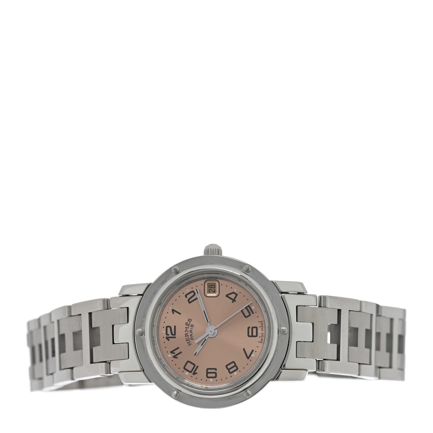 Hermes Stainless Steel 24mm Clipper Quartz Watch Orange 2 of 4