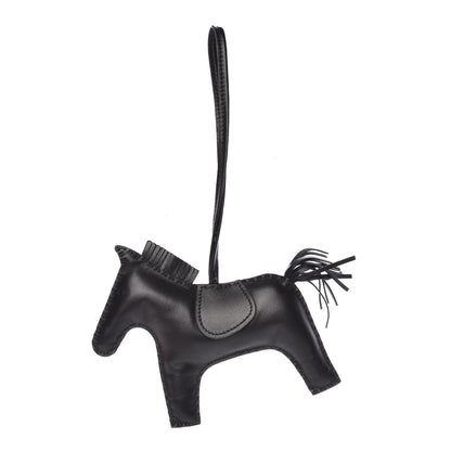 Hermes Milo Lambskin Grigri Rodeo Horse Bag Charm GM So Black 1 of 5