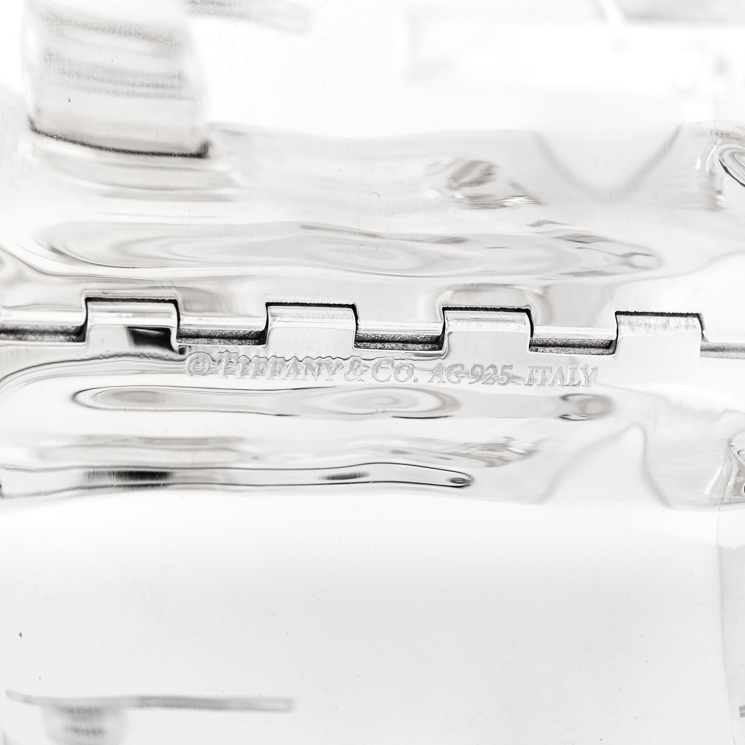 Tiffany Sterling Silver Wide T Bar Hinged Cuff Bracelet 3 of 4