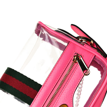 Gucci Vinyl Web Mini Ophidia Transparent Shoulder Bag Fluorescent Fuchsia 13 of 14