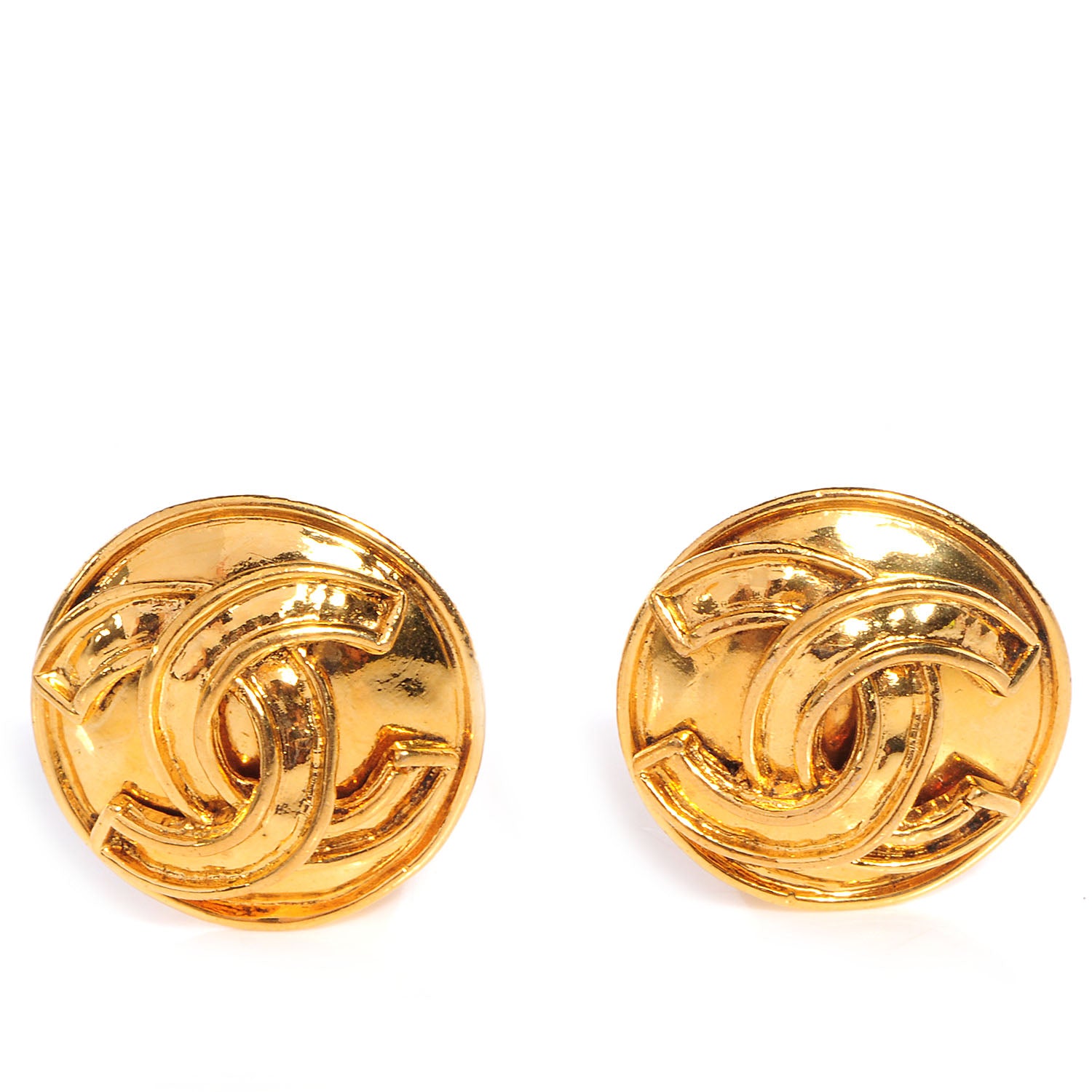 Chanel CC Clip On Earrings Gold 1 of 4
