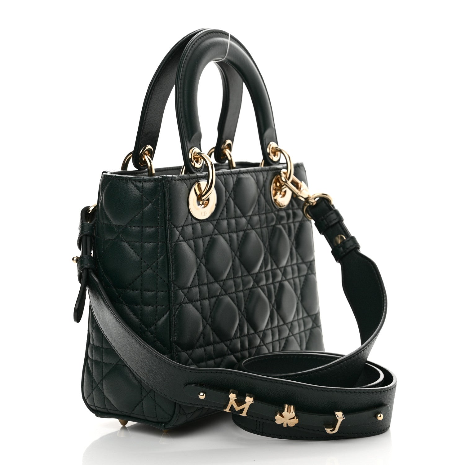 Christian Dior Lambskin Cannage Small My ABCDior Lady Dior Dark Green 3 of 10