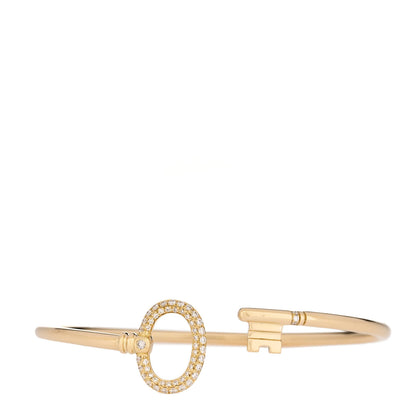 Tiffany 18K Yellow Gold Diamond Keys Wire Bracelet 1 of 4